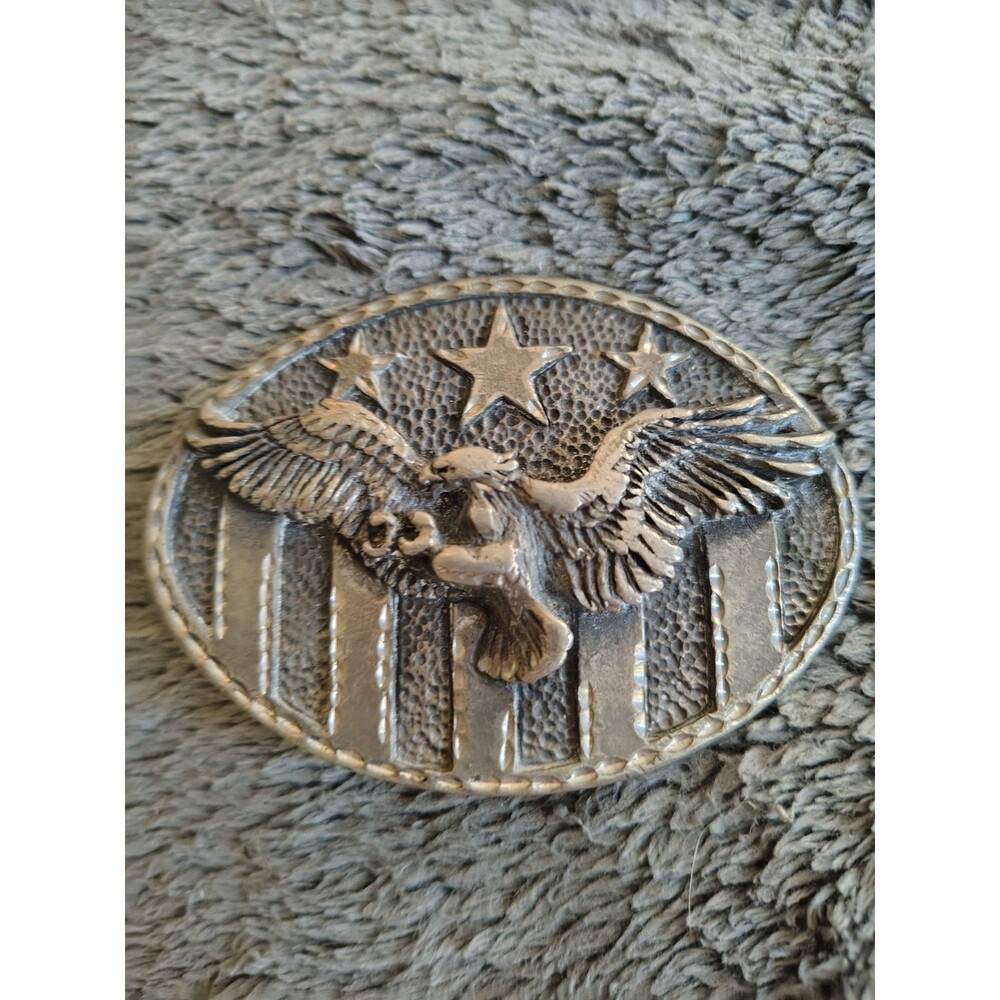 Ege USA Eagle Stars Motif Western Americana Belt Buckle Collectible